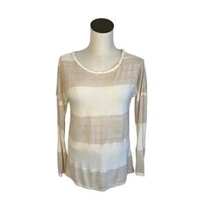 Old Navy cream & gold metallic striped tunic top Size Medium
